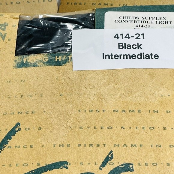 3 Pairs Leo's 414-21 Black Girl's Size 6x-7 Intermediate Firm Convertible Tights - Picture 3 of 9